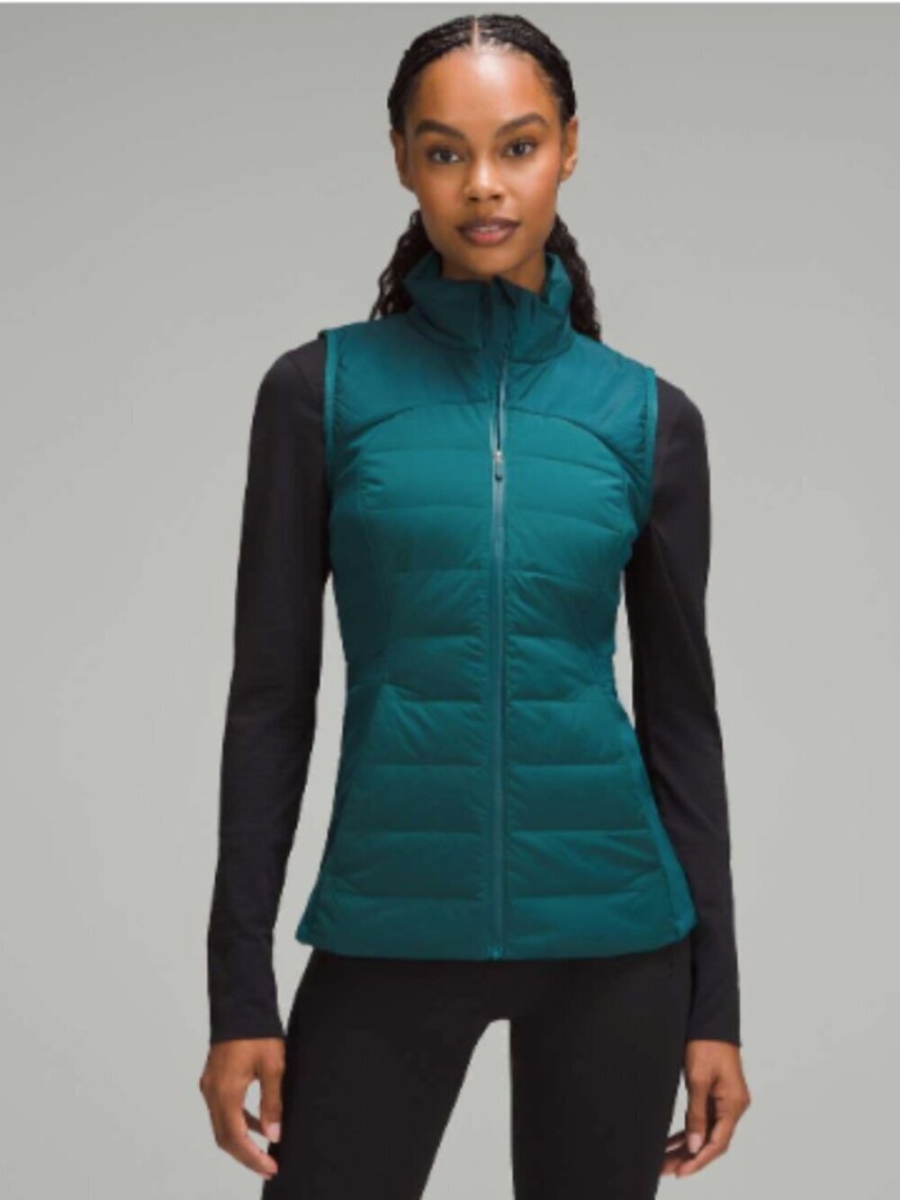 Lululemon Womens Storm Teal Down For It All Vest Running 700 Fill Size 4